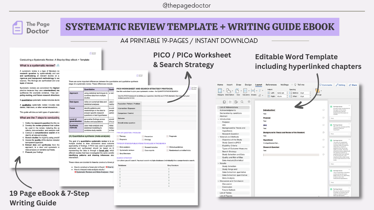 Systematic Review Template + Writing Guide eBook